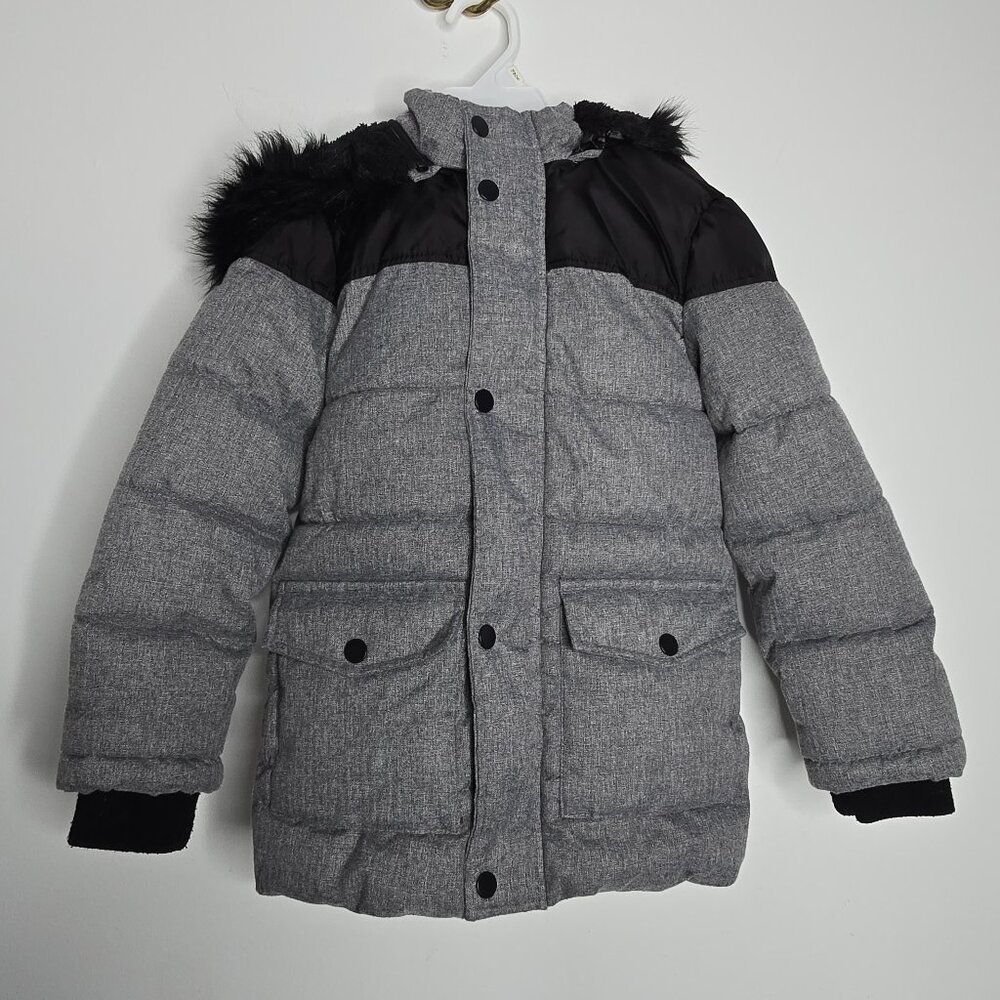 Members Mark Toddler Puffer Jacket Sz 5‎ Boys Favorite Insulated Hooded Faux Fur